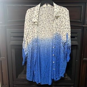 Umgee button down floral ombré tunic